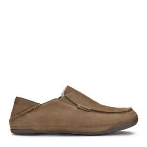NEW OLUKAI men's kipuka hulu leather slip on shoes in toffee